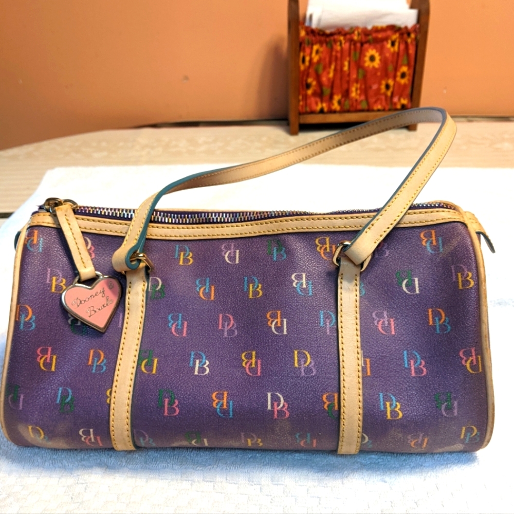 Dooney & Bourke Vintage Purple/Rainbow Satchel Bag!